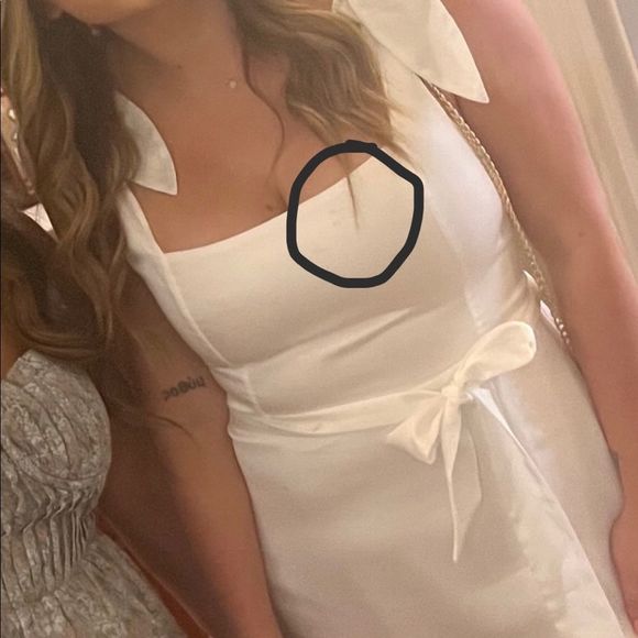 Show Me Your Mumu Garden Ruffle Midi Dress in White Ivory Luxe Satin - Picture 10 of 10